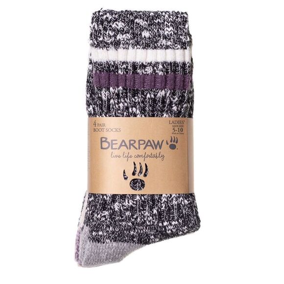 NWT! Bearpaw Women’s Black Boot Socks - 4 pack - Picture 1 of 2